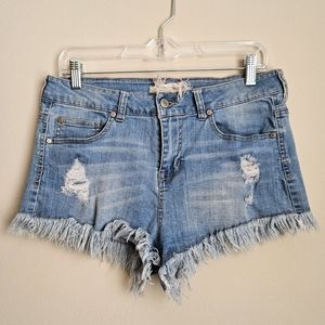 Frayed Denim Shorts